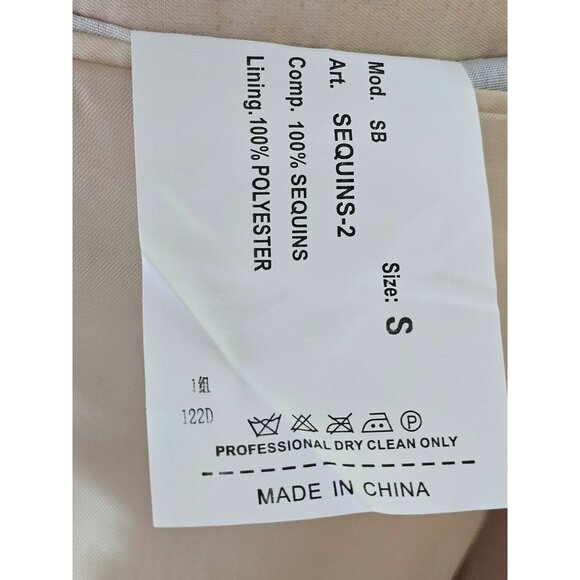 NWT Alberto Nardoni Men's Gold Sequin Blazer Shawl Collar Satin Trim Sz S 232 - Picture 8 of 12